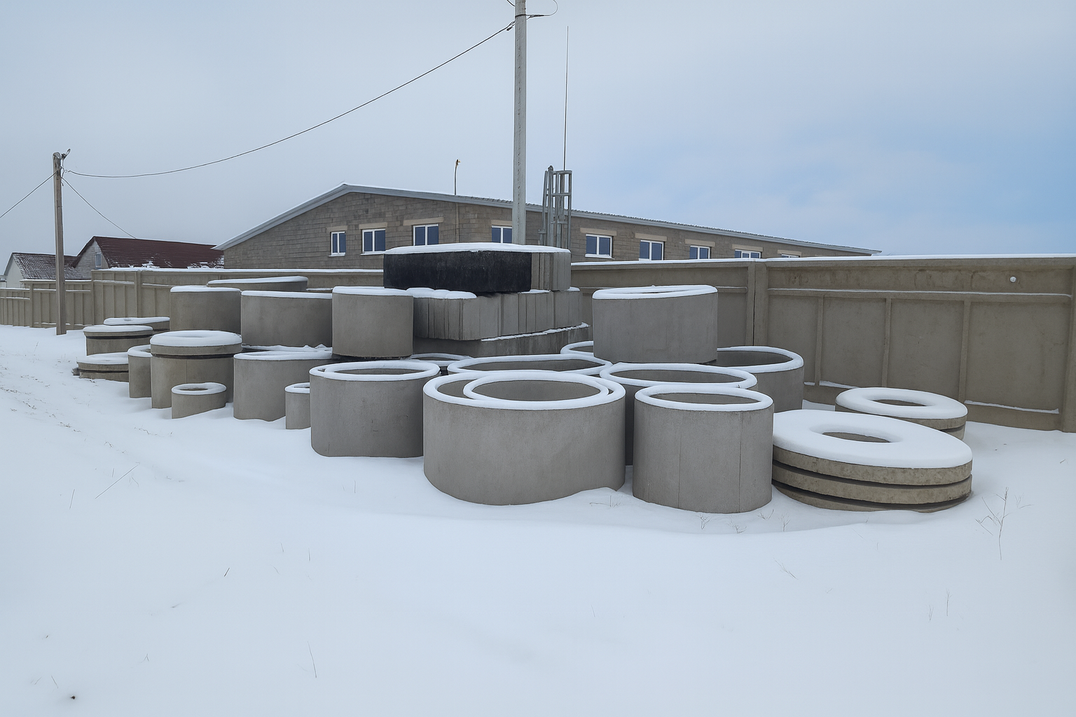 Цех ЖБИ, вид со стороны подъездной дороги